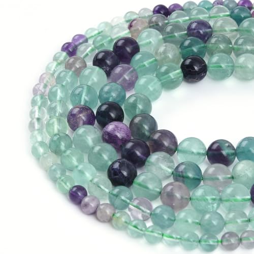 Wunderschöne, mehrfarbige Fluorit-Kristallperlen, lose Perlen, 10 mm, glatt, rund, ca. 38,1 cm, DIY-Armband, Halskette für Schmuckherstellung Wunderschöne, mehrfarbige Fluorit-Kristallperlen, lose Perlen, 10 mm, glatt, rund, ca. 38,1 cm, DIY-Armband, Halskette für Schmuckherstellung von mkslksbhnxl