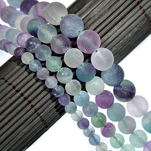 Wunderschöne, natürliche, matte Edelstein-Perlen, rund, lose Perlen, 4–12 mm (12 mm, mattes Fluorit) von mkslksbhnxl