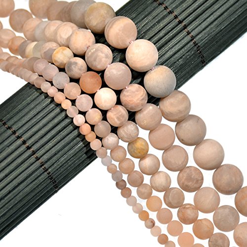 Wunderschöne, natürliche, matte Edelsteinperlen, rund, lose Perlen, 4–12 mm (12 mm, 18 matte Sonnensteine) von mkslksbhnxl