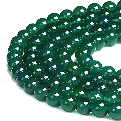 Wunderschöne grüne Achat-Perlen, lose Perlen, 6 mm, glatt, rund, ca. 38,1 cm, DIY-Armband, Halskette für Schmuckherstellung von mkslksbhnxl