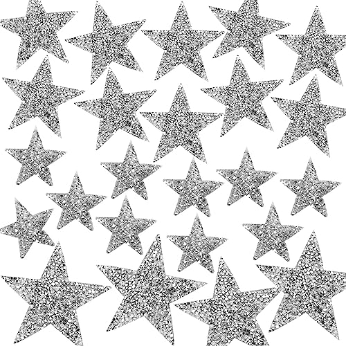 XQ-EU 24 Stück Silberweiß Fünfzackiger Stern Aufnäher Bügelbilder Glitzer Applikation Sterne Zum Aufbügeln für Jeans Kleidung Jacken Rucksäcke Hüte —4 cm 6 cm und 8 cm XQ-EU 24 Stück Silberweiß Fünfzackiger Stern Aufnäher Bügelbilder Glitzer Applikation Sterne Zum Aufbügeln für Jeans Kleidung Jacken Rucksäcke Hüte —4 cm 6 cm und 8 cm von mnb