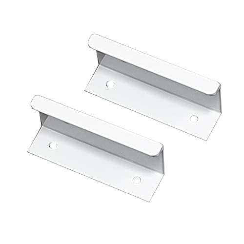 moaupr 2 Stück Versteckter Schrankgriff Möbelgriffe Weiß Aluminium Türklinken Modernes Küchengriffe Türgriff Schubladengriff Knöpfe für Kleiderschrank,Schlafzimmer,Badezimmer Hole Distance 50mm von moaupr