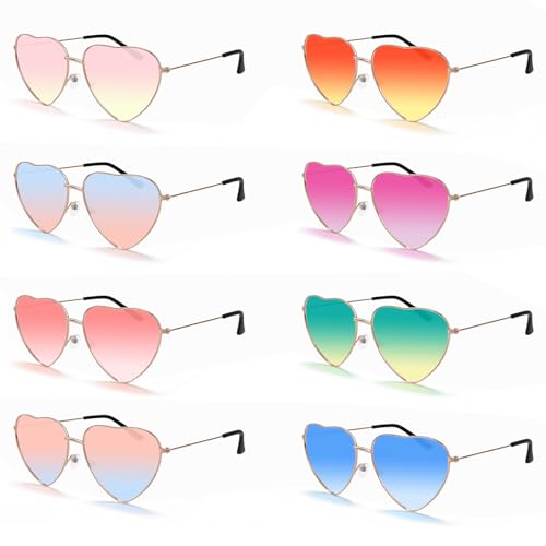 mobumeia 8 Pack Herz Sonnenbrille, Aperol Herzbrille Partybrillen, Hippie Gläser Retro Lustige Party Brillen Kostümzubehör für 60er 70er 80er 90er Party Foto Requisiten Geburtstagsfeier mobumeia 8 Pack Herz Sonnenbrille, Aperol Herzbrille Partybrillen, Hippie Gläser Retro Lustige Party Brillen Kostümzubehör für 60er 70er 80er 90er Party Foto Requisiten Geburtstagsfeier von mobumeia