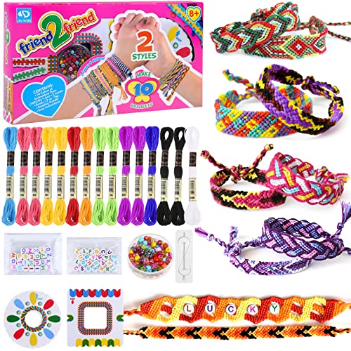 modacraft Freundschaftsbänder Bastelset mit Buchstabenperlen Baumwollgarn Kordeln Gewebtem Brett Freundschaft Armbänder Basteln Flechtset Knüpfset für ab 14+ Jahre Geburtstagsgeschenk von modacraft