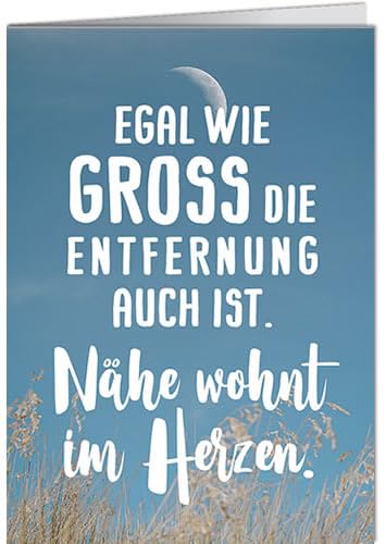-3er Set Grußkarte mit Umschlag VISUAL STATEMENTS/Klappkarte VISUAL STATEMENTS - Motiv: EGAL, WIE GROSS DIE ENTFERNUNG AUCH IST, Anlass:, Künstler/Verlag: VISUAL STATEMENTS, Größe: 11,5x16 cm -3er Set Grußkarte mit Umschlag VISUAL STATEMENTS/Klappkarte VISUAL STATEMENTS - Motiv: EGAL, WIE GROSS DIE ENTFERNUNG AUCH IST, Anlass:, Künstler/Verlag: VISUAL STATEMENTS, Größe: 11,5x16 cm von modern times