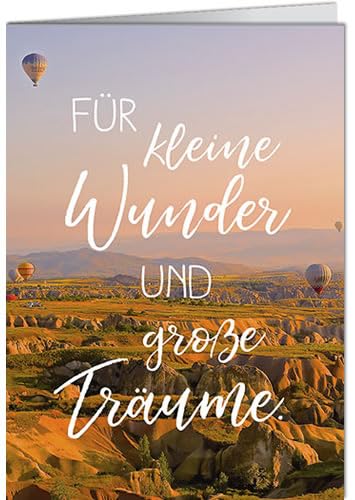-3er Set Grußkarte mit Umschlag VISUAL STATEMENTS/Klappkarte VISUAL STATEMENTS - Motiv: FÜR KLEINE WUNDER UND GROSSE TRÄUME., Anlass:, Künstler/Verlag: VISUAL STATEMENTS, Größe: 11,5x16 cm von modern times