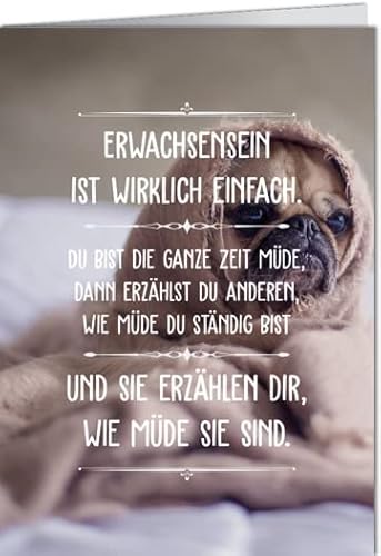 -5er Set Grußkarte mit Umschlag VISUAL STATEMENTS/Klappkarte LUSTIG - Motiv: ERWACHSENSEIN IST WIRKLICH EINFACH, Anlass:, Künstler/Verlag: VISUAL STATEMENTS, Größe: 11,5x16 cm -5er Set Grußkarte mit Umschlag VISUAL STATEMENTS/Klappkarte LUSTIG - Motiv: ERWACHSENSEIN IST WIRKLICH EINFACH, Anlass:, Künstler/Verlag: VISUAL STATEMENTS, Größe: 11,5x16 cm von modern times