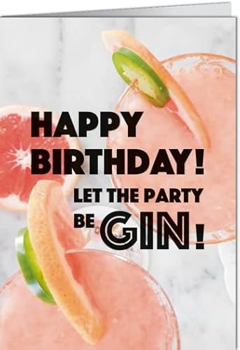 -5er Set Grußkarte mit Umschlag VISUAL STATEMENTS/Klappkarte LUSTIG - Motiv: HAPPY BIRTHDAY! LET THE PARTY BE GIN, Anlass:, Künstler/Verlag: VISUAL STATEMENTS, Größe: 11,5x16 cm -5er Set Grußkarte mit Umschlag VISUAL STATEMENTS/Klappkarte LUSTIG - Motiv: HAPPY BIRTHDAY! LET THE PARTY BE GIN, Anlass:, Künstler/Verlag: VISUAL STATEMENTS, Größe: 11,5x16 cm von modern times