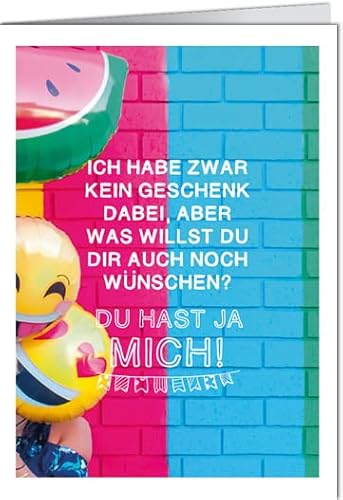 -5er Set Grußkarte mit Umschlag VISUAL STATEMENTS/Klappkarte LUSTIG - Motiv: ICH HABE ZWAR KEIN GESCHENK DABEI, Anlass:, Künstler/Verlag: VISUAL STATEMENTS, Größe: 11,5x16 cm -5er Set Grußkarte mit Umschlag VISUAL STATEMENTS/Klappkarte LUSTIG - Motiv: ICH HABE ZWAR KEIN GESCHENK DABEI, Anlass:, Künstler/Verlag: VISUAL STATEMENTS, Größe: 11,5x16 cm von modern times