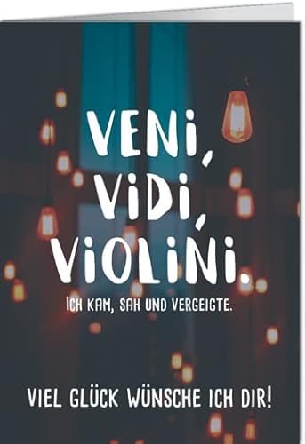 -5er Set Grußkarte mit Umschlag VISUAL STATEMENTS/Klappkarte LUSTIG - Motiv: VENI,VIDI,VIOLINI, Anlass:, Künstler/Verlag: VISUAL STATEMENTS, Größe: 11,5x16 cm -5er Set Grußkarte mit Umschlag VISUAL STATEMENTS/Klappkarte LUSTIG - Motiv: VENI,VIDI,VIOLINI, Anlass:, Künstler/Verlag: VISUAL STATEMENTS, Größe: 11,5x16 cm von modern times