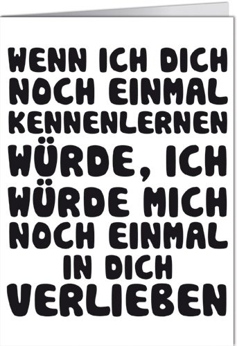 Grußkarte mit Umschlag/Klappkarte LUSTIG - Motiv: IN DICH VERLIEBEN, Anlass:, Künstler/Verlag: ECKI DESIGN, Größe: 11,5x16 cm von modern times