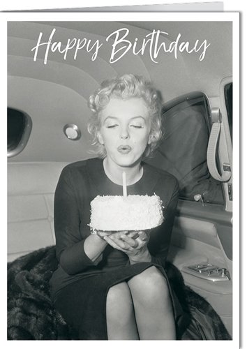 modern times Grußkarte mit Umschlag/Klappkarte LUSTIG - Motiv: MARILYN MONROE HAPPY BIRTHDAY CANDLE, Anlass: International Geburtstag, Künstler/Verlag, Größe: 11,5x16 cm modern times Grußkarte mit Umschlag/Klappkarte LUSTIG - Motiv: MARILYN MONROE HAPPY BIRTHDAY CANDLE, Anlass: International Geburtstag, Künstler/Verlag, Größe: 11,5x16 cm von modern times