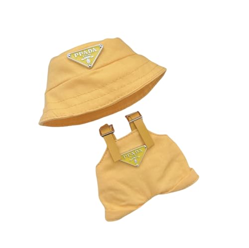 17 cm Kleidungsset für Puppe (ohne Puppe), Hut und Overall-Set für 17 cm Zubehör-Anzug, niedliche Kleidung zum Verkleiden, einzigartiger Stil (gelb) von mofusand