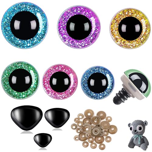 mohito 90 Stück Kunststoff Puppe Augen,Bunt Knopfaugen,Stofftieraugen,Geeignet für das Stricken Plüsch Stoffpuppe Gesicht Dekoration mit Unterlegscheibe mit Nase 6 Farben 10-20mm Durchmesser mohito 90 Stück Kunststoff Puppe Augen,Bunt Knopfaugen,Stofftieraugen,Geeignet für das Stricken Plüsch Stoffpuppe Gesicht Dekoration mit Unterlegscheibe mit Nase 6 Farben 10-20mm Durchmesser von mohito