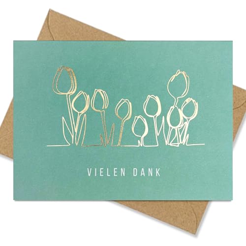 Dankekarte - mit Heißfolienprägung - Inkl. Umschlägen - DIN A6 Klappkarte - Vielen Dank Dankekarte - mit Heißfolienprägung - Inkl. Umschlägen - DIN A6 Klappkarte - Vielen Dank von møij