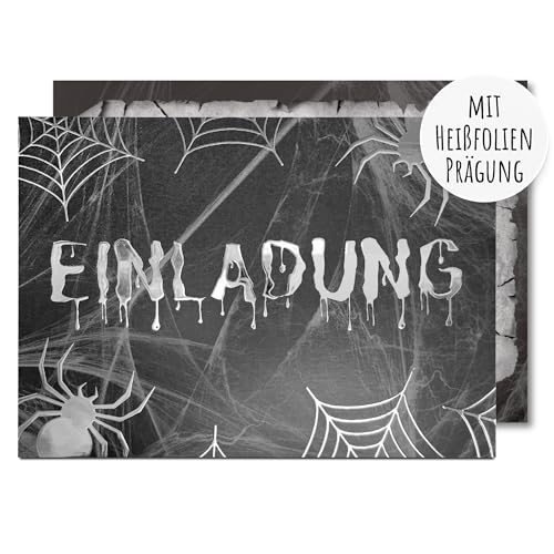møij 12x EINLADUNGSKARTEN für Halloween Party mit Heißfolienprägung - Die gruseligen Karten sind die perfekte Einladung zur Halloweenfeier møij 12x EINLADUNGSKARTEN für Halloween Party mit Heißfolienprägung - Die gruseligen Karten sind die perfekte Einladung zur Halloweenfeier von møij