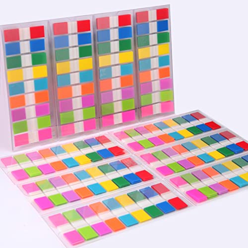 Sticky Notes,moinkerin 1800 Stücke Haftnotizen Tabs Haftstreifen Transparente Haftnotizen PET Mehrfarbig für Lesezeichen,Studieren,Büro,Schulplaner Memo von moinkerin