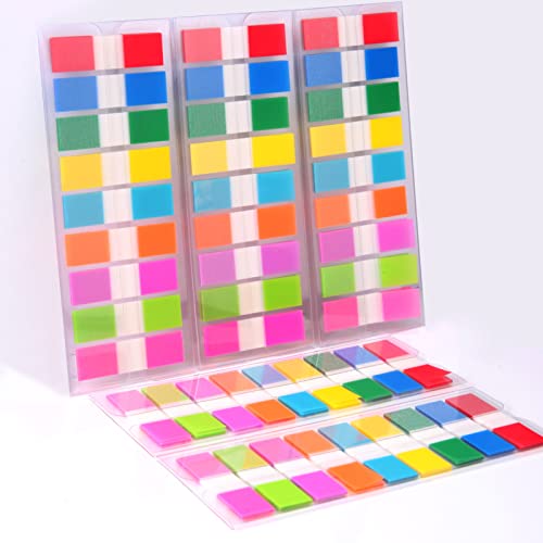 Sticky Notes,moinkerin 900 Stücke Haftnotizen Tabs Haftstreifen Transparente Haftnotizen PET Mehrfarbig für Lesezeichen,Studieren,Büro,Schulplaner Memo von moinkerin