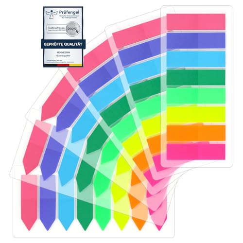 moinkerin Haftstreifen Haftmarker Film Textstreifen Klebezettel Klebemarkierungen Kleine Fahnen Haftnotizen Tabs Beschreibbare Etiketten (E-960 Stücke -2 Stil) von moinkerin