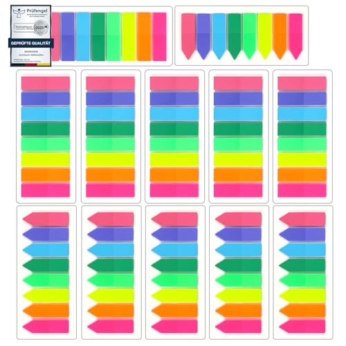 moinkerin Haftstreifen Haftmarker Film Textstreifen Klebezettel Klebemarkierungen Kleine Fahnen Haftnotizen Tabs Beschreibbare Etiketten (F-1920 Stücke -2 Stil) von moinkerin