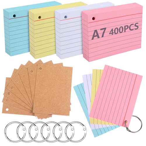 moinkerin Karteikarten 400 Stücke 4.13 * 2.91 Inch Mehrfarben Lernkarten Flashcards mit 6 Binderingen 8 Kraftpapier Karteikarten für Büro Haus Schule Lernen Linierte Karteikarte moinkerin Karteikarten 400 Stücke 4.13 * 2.91 Inch Mehrfarben Lernkarten Flashcards mit 6 Binderingen 8 Kraftpapier Karteikarten für Büro Haus Schule Lernen Linierte Karteikarte von moinkerin