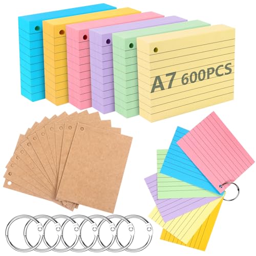 moinkerin Karteikarten 600 Stücke 4.09 * 2.99 Inch Mehrfarben Lernkarten Flashcards mit 7 Binderingen 12 Kraftpapier Karteikarten für Büro Haus Schule Lernen Linierte Karteikarte moinkerin Karteikarten 600 Stücke 4.09 * 2.99 Inch Mehrfarben Lernkarten Flashcards mit 7 Binderingen 12 Kraftpapier Karteikarten für Büro Haus Schule Lernen Linierte Karteikarte von moinkerin