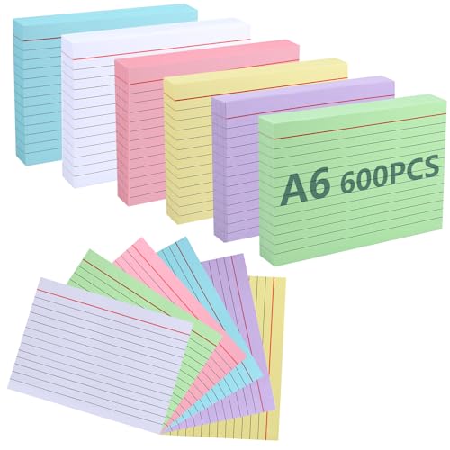 moinkerin Karteikarten A6 600 Stücke 5.83 * 4.13 Inch Mehrfarben Lernkarten Flashcards Karteikarten für Büro Haus Schule Lernen Linierte Karteikarte moinkerin Karteikarten A6 600 Stücke 5.83 * 4.13 Inch Mehrfarben Lernkarten Flashcards Karteikarten für Büro Haus Schule Lernen Linierte Karteikarte von moinkerin
