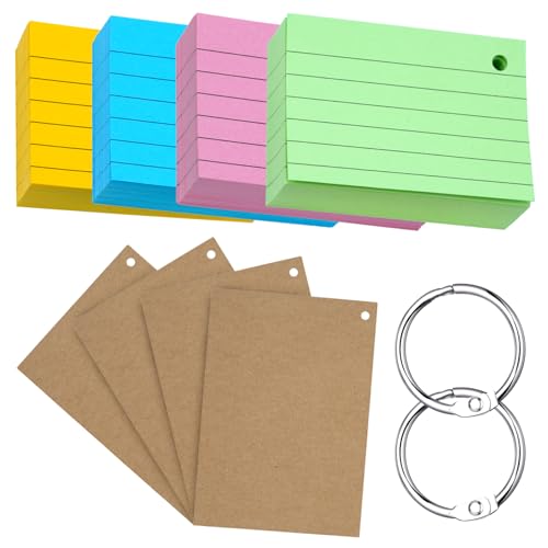 moinkerin Linierte Karteikarte 200 Stücke A6 Karteikarten Mehrfarben Lernkarten Flashcards mit 2 Binderingen 4 Kraftpapier Karteikarten für Büro Haus Schule Lernen moinkerin Linierte Karteikarte 200 Stücke A6 Karteikarten Mehrfarben Lernkarten Flashcards mit 2 Binderingen 4 Kraftpapier Karteikarten für Büro Haus Schule Lernen von moinkerin