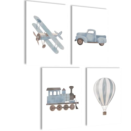 mojoliving Bilder Kinderzimmer jungen Baby Zimmer Poster Set Wandbilder Kinderzimmer mädchen Babyzimmer Deko Bilder für Baby Zimmer Dekoration (Ballon) von mojoliving