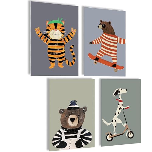 mojoliving Bilder Kinderzimmer jungen Baby Zimmer Poster Set Wandbilder Kinderzimmer mädchen Babyzimmer Deko Bilder für Baby Zimmer Dekoration (Kreativ) von mojoliving