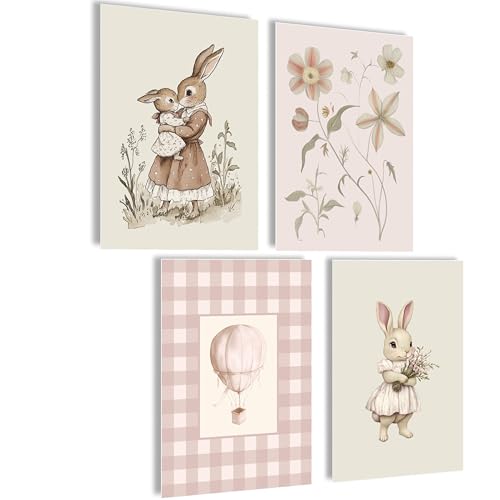 mojoliving Bilder Kinderzimmer jungen Baby Zimmer Poster Set Wandbilder Kinderzimmer mädchen Babyzimmer Deko Bilder für Baby Zimmer Dekoration (Vintage Rabbit) mojoliving Bilder Kinderzimmer jungen Baby Zimmer Poster Set Wandbilder Kinderzimmer mädchen Babyzimmer Deko Bilder für Baby Zimmer Dekoration (Vintage Rabbit) von mojoliving