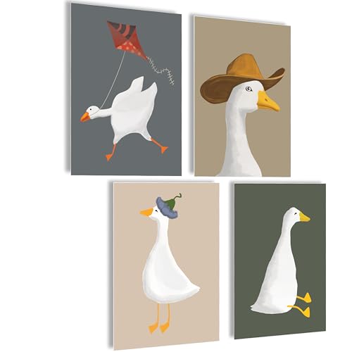 mojoliving Bilder Kinderzimmer jungen Baby Zimmer Poster Set Wandbilder Kinderzimmer mädchen Babyzimmer Deko Bilder für Baby Zimmer Dekoration (Gans) von mojoliving