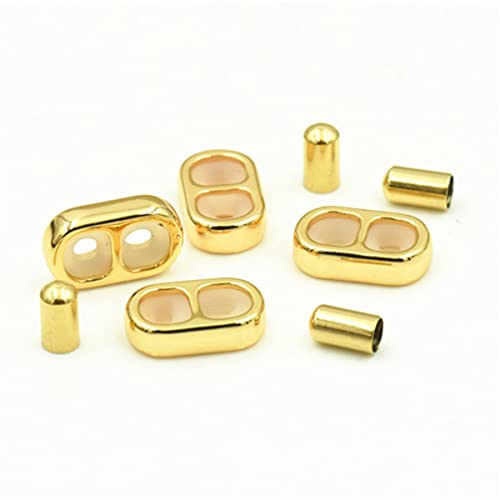10 Stück Stopperperlen aus Messing, Gummiperlen, Gummiperlen, 2 Löcher, verstellbare Schieberverschlüsse, runde Perlen mit Säulen-Endkappen für DIY-Lederschnur, Armband, 3 mm Loch 10 Stück Stopperperlen aus Messing, Gummiperlen, Gummiperlen, 2 Löcher, verstellbare Schieberverschlüsse, runde Perlen mit Säulen-Endkappen für DIY-Lederschnur, Armband, 3 mm Loch von mollensiuer
