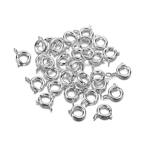 Offener Federring mit 6 mm Durchmesser, runde Verschlüsse, Armbandverbinder, Verschluss zur Schmuckherstellung, offener Federring für Halskette, Armband, DIY, Silber, 40 Stück Offener Federring mit 6 mm Durchmesser, runde Verschlüsse, Armbandverbinder, Verschluss zur Schmuckherstellung, offener Federring für Halskette, Armband, DIY, Silber, 40 Stück von mollensiuer