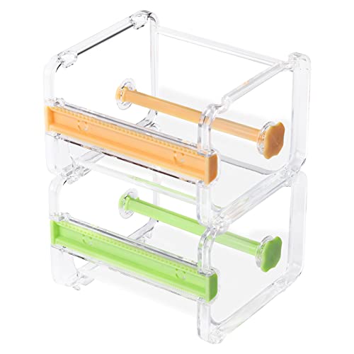 Molshine 2 Stück Washi-Tape-Abroller,Klebebandspender Rollband-Halterung,Organizer,Abdeckband,Tischband,Heimwerker-Klebeband,Klebeband-Halterung(Gelb/Grün) von molshine