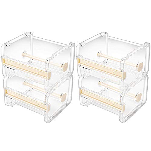 molshine 4 Stück Washi-Tape-Abroller,Klebebandspender Rollband-Halterung,Organizer,Abdeckband,Tischband,Heimwerker-Klebeband,Klebeband-Halterung (Beige) von molshine