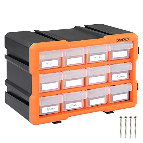 MONZANA® Kleinteilemagazin Sortimentskasten erweiterbar 24 Fächer Sortierbox für Kleinteile Aufbewahrungsbox Werkstatt von Monzana