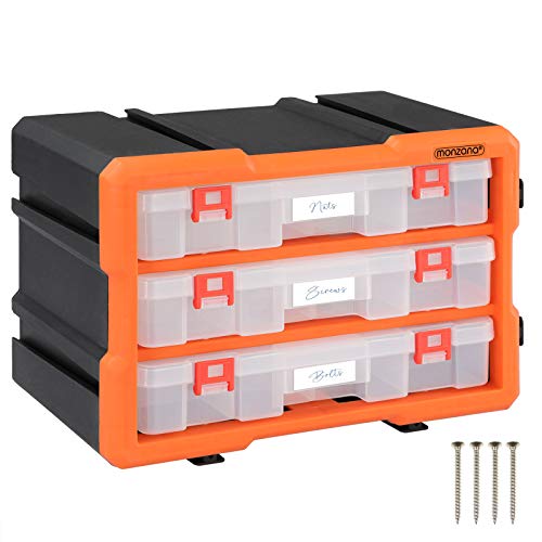 MONZANA® Kleinteilemagazin Sortimentskasten erweiterbar 36 Fächer Sortierbox für Kleinteile Aufbewahrungsbox Werkstatt von Monzana