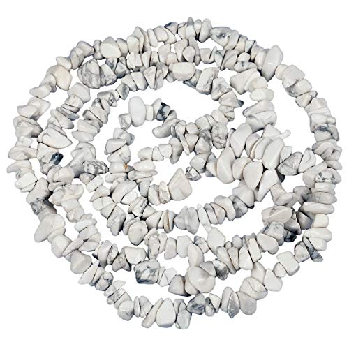 Mookaitedecor Howlite, weiße Perlen aus losen Steinen, kleine Deko-Steine, poliert, unregelmäßige Steine zum Basteln, Halskette, Heilung, Armband, Schmuckherstellung von mookaitedecor
