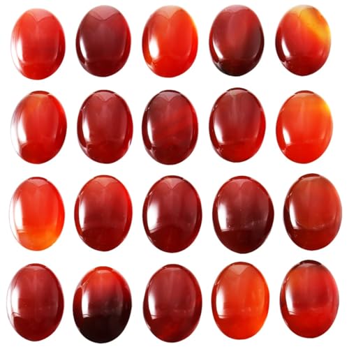 mookaitedecor 10 Stück Ovaler Stein Cabochon Flacher Rücken Edelstein, Ovale Perlen Quarz Taschenkristall Halbedelstein zum Basteln Schmuckherstellung, 13x18 mm von mookaitedecor