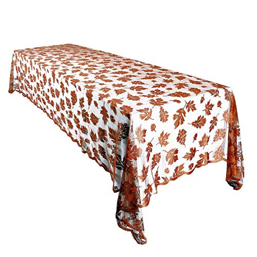 mookaitedecor Rechteck Tischdecke für Wohnkultur, Jahrgang Spitze Pflegeleichte Waschbare Tischdecke für Party Hochzeit Braun Ahornblatt mookaitedecor Rechteck Tischdecke für Wohnkultur, Jahrgang Spitze Pflegeleichte Waschbare Tischdecke für Party Hochzeit Braun Ahornblatt von mookaitedecor