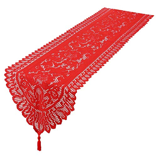 mookaitedecor Rot Spitze Tischläufer Modern Spitzenstoff Deko Waschbar Tischwäsche für Wohnzimmertisch Hochzeit Party Weihnachten, 33 x 137 cm mookaitedecor Rot Spitze Tischläufer Modern Spitzenstoff Deko Waschbar Tischwäsche für Wohnzimmertisch Hochzeit Party Weihnachten, 33 x 137 cm von mookaitedecor