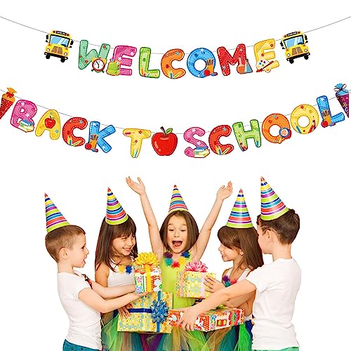 Back to School Cupcake Toppers,Flaggen zur Schuleröffnung | Back to School Hang Swirl Party-Dekoration für Zeremonien, Zusammenkünfte und Feiern Moonyan von moonyan