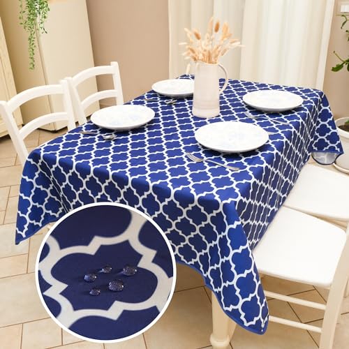 moorg Fleckabweisende Tischdecke, 140 x 180 cm, wasserabweisend, Blau, Tischdecke, schmutzabweisend, rechteckig, für den Innen- und Außenbereich moorg Fleckabweisende Tischdecke, 140 x 180 cm, wasserabweisend, Blau, Tischdecke, schmutzabweisend, rechteckig, für den Innen- und Außenbereich von moorg
