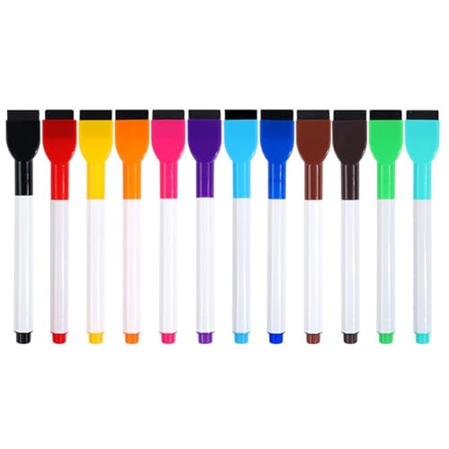 mophrati 12 x bunte Whiteboard Stifte mit Faserspitze, leicht abwischbar, schnell trocknend, kindersichere Tinte aus Kunststoff, Marqueurs Pour Tableaux Blancs mophrati 12 x bunte Whiteboard Stifte mit Faserspitze, leicht abwischbar, schnell trocknend, kindersichere Tinte aus Kunststoff, Marqueurs Pour Tableaux Blancs von mophrati