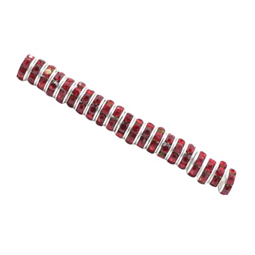 mophrati 50 Stück Strass Rondelle mit großem Loch Charm Spacer Beads Crafts Loose Bead Making Ohrring Armband Halskette, Rot, 8MM50 Stück von mophrati