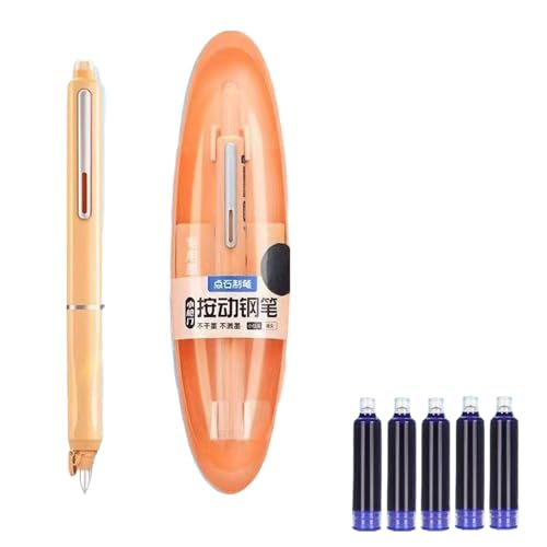 mophrati Füllfederhalter Set, 0,38 mm, sanftes Erlebnis, mit 5 nachfüllbaren, auslaufsicheren, einziehbaren 0,38 mm für auslaufendes Schreiben, 0,38 mm, orange mophrati Füllfederhalter Set, 0,38 mm, sanftes Erlebnis, mit 5 nachfüllbaren, auslaufsicheren, einziehbaren 0,38 mm für auslaufendes Schreiben, 0,38 mm, orange von mophrati