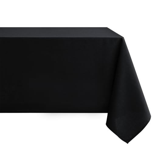 mosayt Schwarze Tischdecke Abwaschbar Rechteckig 140 x 100 cm Kleine Tischdecken Wasserdicht Modern Tischtuch Fleckschutz Tischwäsche für Outdoor Esszimmer, Garten, Hochzeiten von mosayt