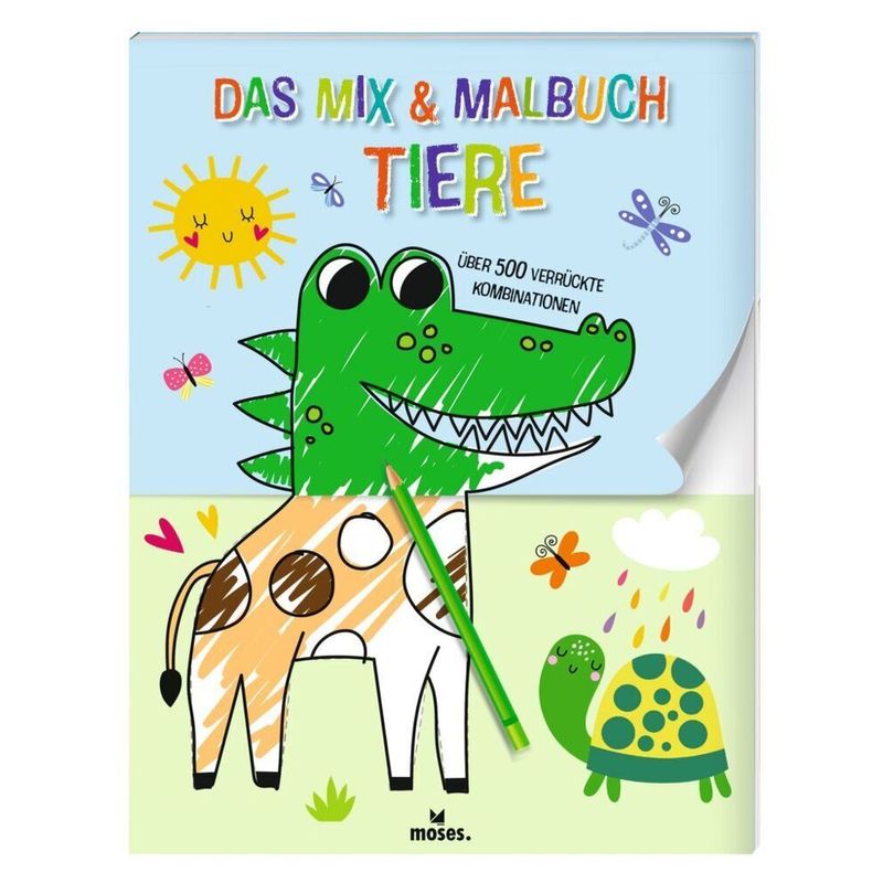 Das Mix & Malbuch Tiere - Elizabeth Golding, Kartoniert (TB) von moses. Verlag