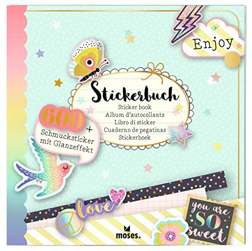 moses. 26259 Book Flowers & Friends Stickerbuch – über 600 Sticker auf 30 Seiten in praktischem Büchlein, Schmucksticker, Icons, Symbole und Zeichen, Bunt mit Glanzeffekt moses. 26259 Book Flowers & Friends Stickerbuch – über 600 Sticker auf 30 Seiten in praktischem Büchlein, Schmucksticker, Icons, Symbole und Zeichen, Bunt mit Glanzeffekt von moses